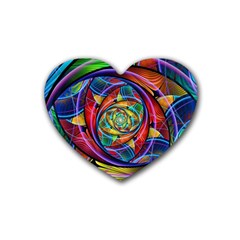 Eye Of The Rainbow Heart Coaster (4 Pack)  by WolfepawFractals