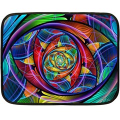 Eye Of The Rainbow Fleece Blanket (mini) by WolfepawFractals