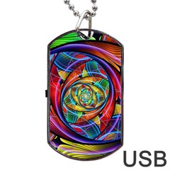 Eye Of The Rainbow Dog Tag Usb Flash (two Sides) by WolfepawFractals