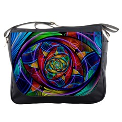 Eye Of The Rainbow Messenger Bags by WolfepawFractals