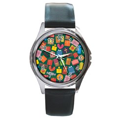 Presents Gifts Background Colorful Round Metal Watch by Nexatart