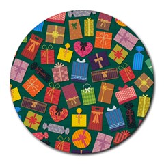 Presents Gifts Background Colorful Round Mousepads by Nexatart