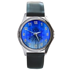 Background Christmas Star Round Metal Watch by Nexatart