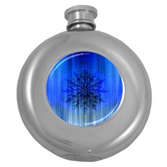 Background Christmas Star Round Hip Flask (5 Oz) by Nexatart