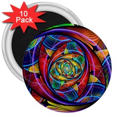 Eye Of The Rainbow 3  Magnets (10 Pack)  by WolfepawFractals