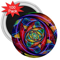 Eye Of The Rainbow 3  Magnets (100 Pack) by WolfepawFractals