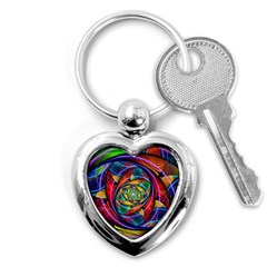 Eye Of The Rainbow Key Chains (heart)  by WolfepawFractals