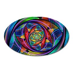 Eye Of The Rainbow Oval Magnet by WolfepawFractals