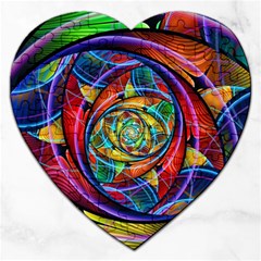 Eye Of The Rainbow Jigsaw Puzzle (heart) by WolfepawFractals