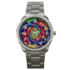 Eye Of The Rainbow Sport Metal Watch by WolfepawFractals