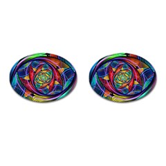 Eye Of The Rainbow Cufflinks (oval) by WolfepawFractals