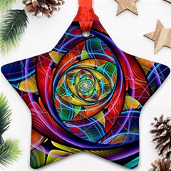 Eye Of The Rainbow Star Ornament (two Sides) by WolfepawFractals