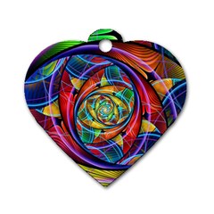 Eye Of The Rainbow Dog Tag Heart (one Side) by WolfepawFractals