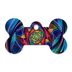 Eye Of The Rainbow Dog Tag Bone (two Sides) by WolfepawFractals