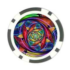 Eye Of The Rainbow Poker Chip Card Guard by WolfepawFractals