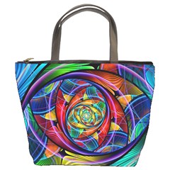 Eye Of The Rainbow Bucket Bags by WolfepawFractals