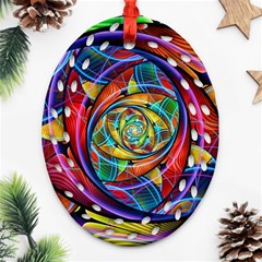 Eye Of The Rainbow Oval Filigree Ornament (two Sides)