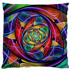 Eye Of The Rainbow Large Cushion Case (one Side) by WolfepawFractals