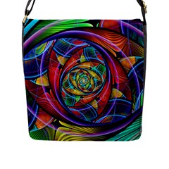 Eye Of The Rainbow Flap Messenger Bag (l)  by WolfepawFractals