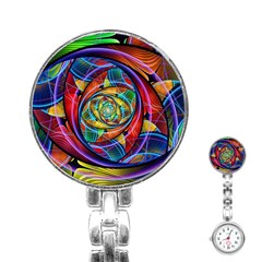 Eye Of The Rainbow Stainless Steel Nurses Watch by WolfepawFractals