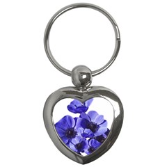 Poppy Blossom Bloom Summer Key Chains (heart)  by Nexatart