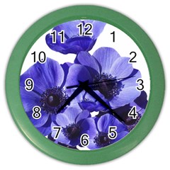 Poppy Blossom Bloom Summer Color Wall Clocks by Nexatart