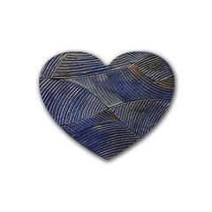 Textures Sea Blue Water Ocean Rubber Coaster (heart)  by Nexatart