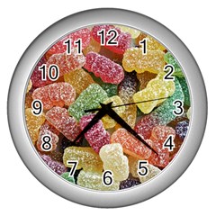 Jelly Beans Candy Sour Sweet Wall Clocks (silver)  by Nexatart