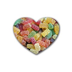 Jelly Beans Candy Sour Sweet Heart Coaster (4 Pack)  by Nexatart