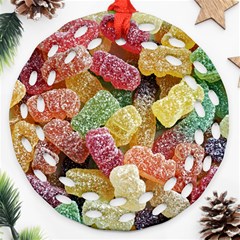 Jelly Beans Candy Sour Sweet Ornament (round Filigree) by Nexatart