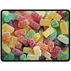 Jelly Beans Candy Sour Sweet Double Sided Fleece Blanket (large) 