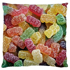 Jelly Beans Candy Sour Sweet Large Flano Cushion Case (one Side) by Nexatart