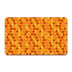 Honeycomb Pattern Honey Background Magnet (rectangular) by Nexatart