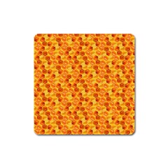 Honeycomb Pattern Honey Background Square Magnet by Nexatart