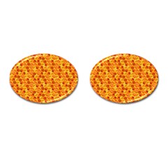 Honeycomb Pattern Honey Background Cufflinks (oval) by Nexatart