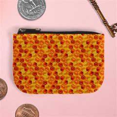 Honeycomb Pattern Honey Background Mini Coin Purses by Nexatart