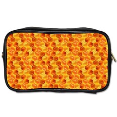 Honeycomb Pattern Honey Background Toiletries Bags by Nexatart