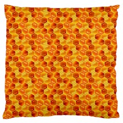 Honeycomb Pattern Honey Background Large Cushion Case (one Side) by Nexatart