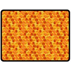 Honeycomb Pattern Honey Background Double Sided Fleece Blanket (large) 