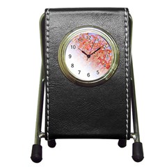 Effect Isolated Graphic Pen Holder Desk Clocks by Nexatart