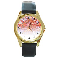 Effect Isolated Graphic Round Gold Metal Watch by Nexatart