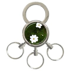 Daisies In Green 3-ring Key Chains by DeneWestUK