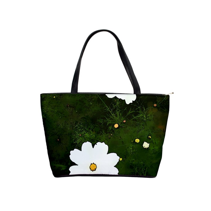 Daisies In Green Shoulder Handbags