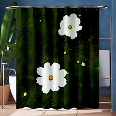 Daisies In Green Shower Curtain 60  X 72  (medium)  by DeneWestUK