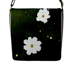 Daisies In Green Flap Messenger Bag (l)  by DeneWestUK