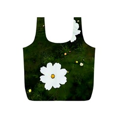 Daisies In Green Full Print Recycle Bags (s)  by DeneWestUK