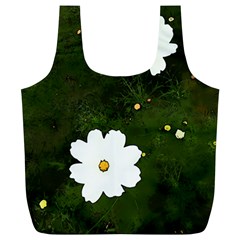 Daisies In Green Full Print Recycle Bags (l) 