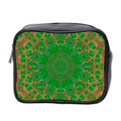 Summer Landscape In Green And Gold Mini Toiletries Bag 2-side by pepitasart