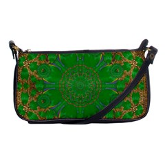 Summer Landscape In Green And Gold Shoulder Clutch Bags by pepitasart