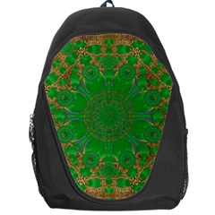 Summer Landscape In Green And Gold Backpack Bag by pepitasart